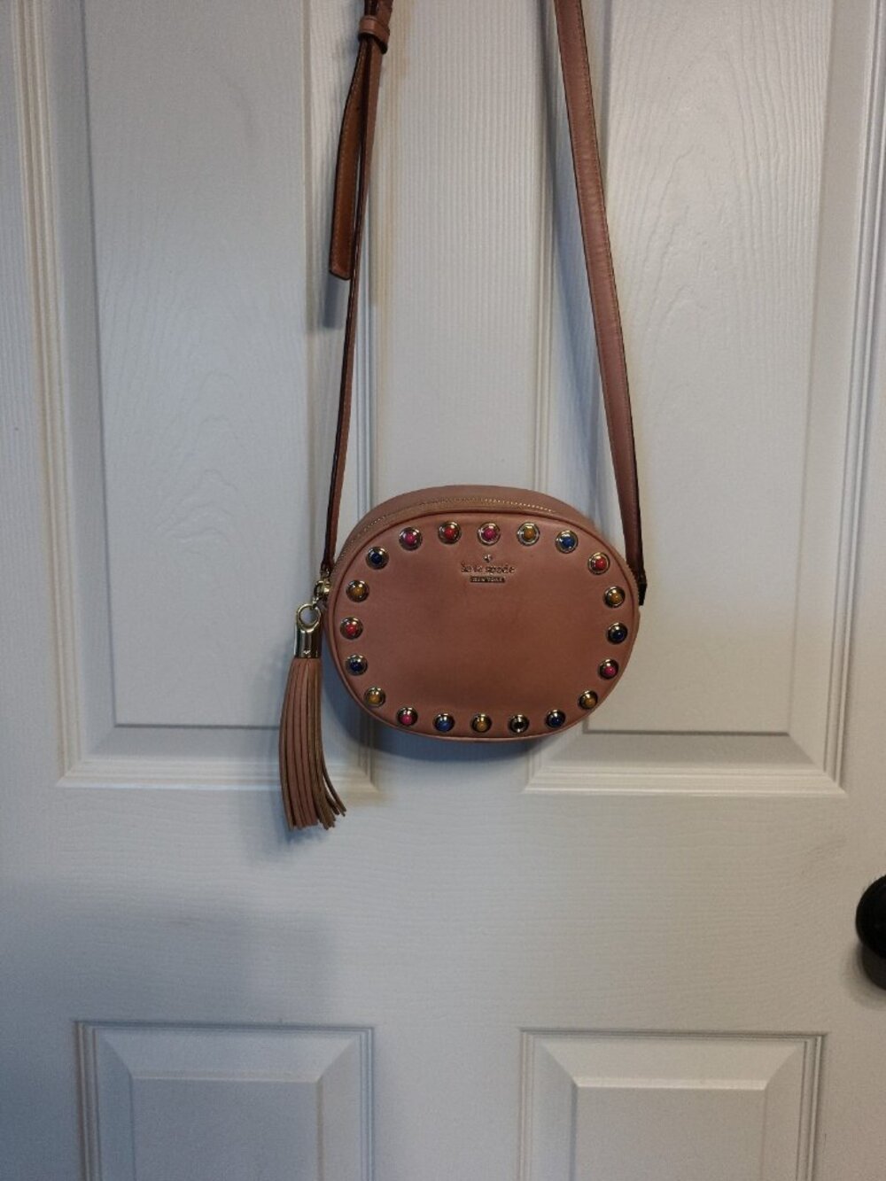 Kate Spade New York Leather Stud Detail Devoe Street Tinley Crossbody Bag Purse